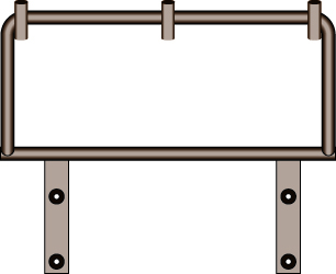 5' rail with pole holders