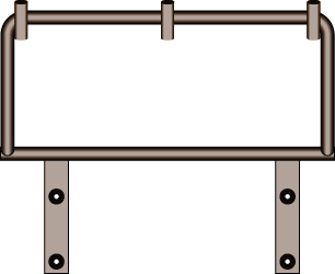 5' rail met paalhouders