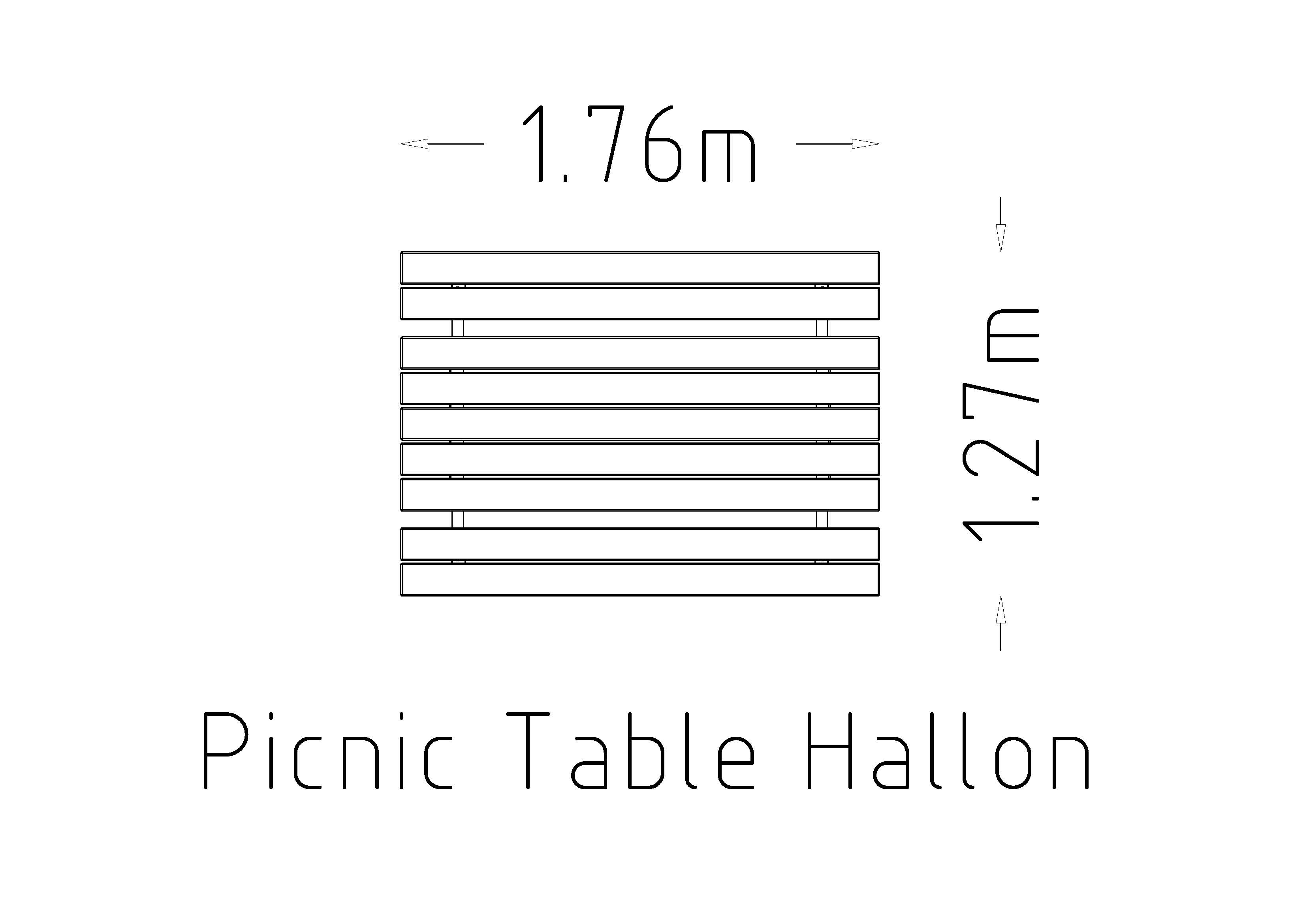 Piknikbord Hallon