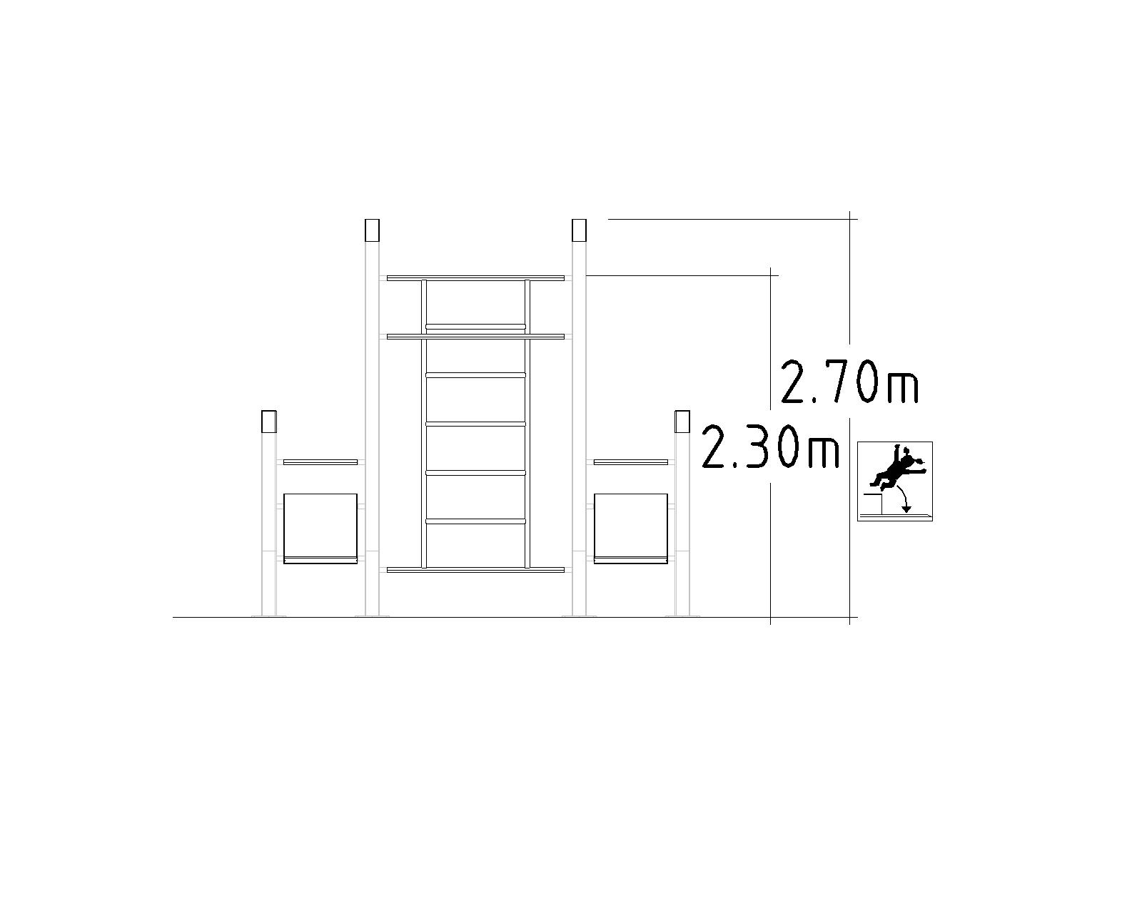 Denfit Wall - 3 pull up-stenger