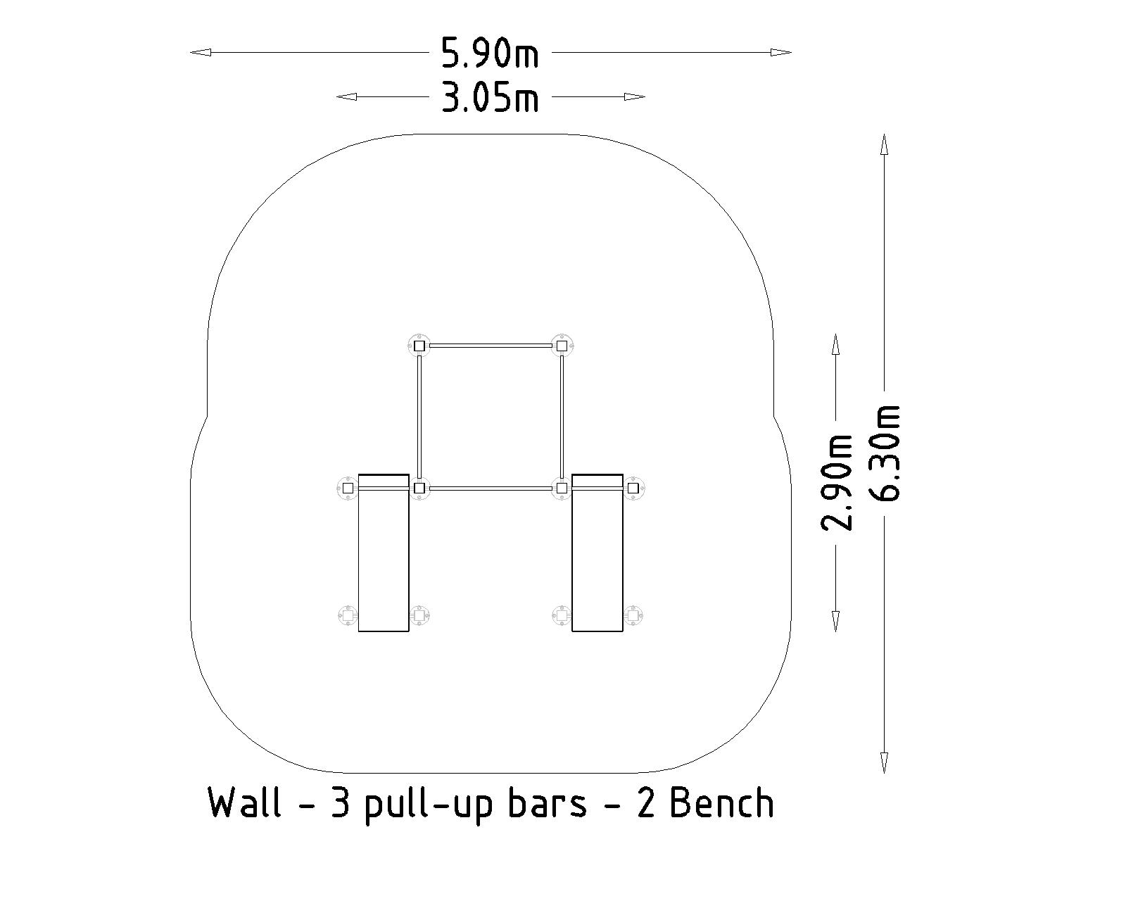 Denfit Wall - 3 barres de traction