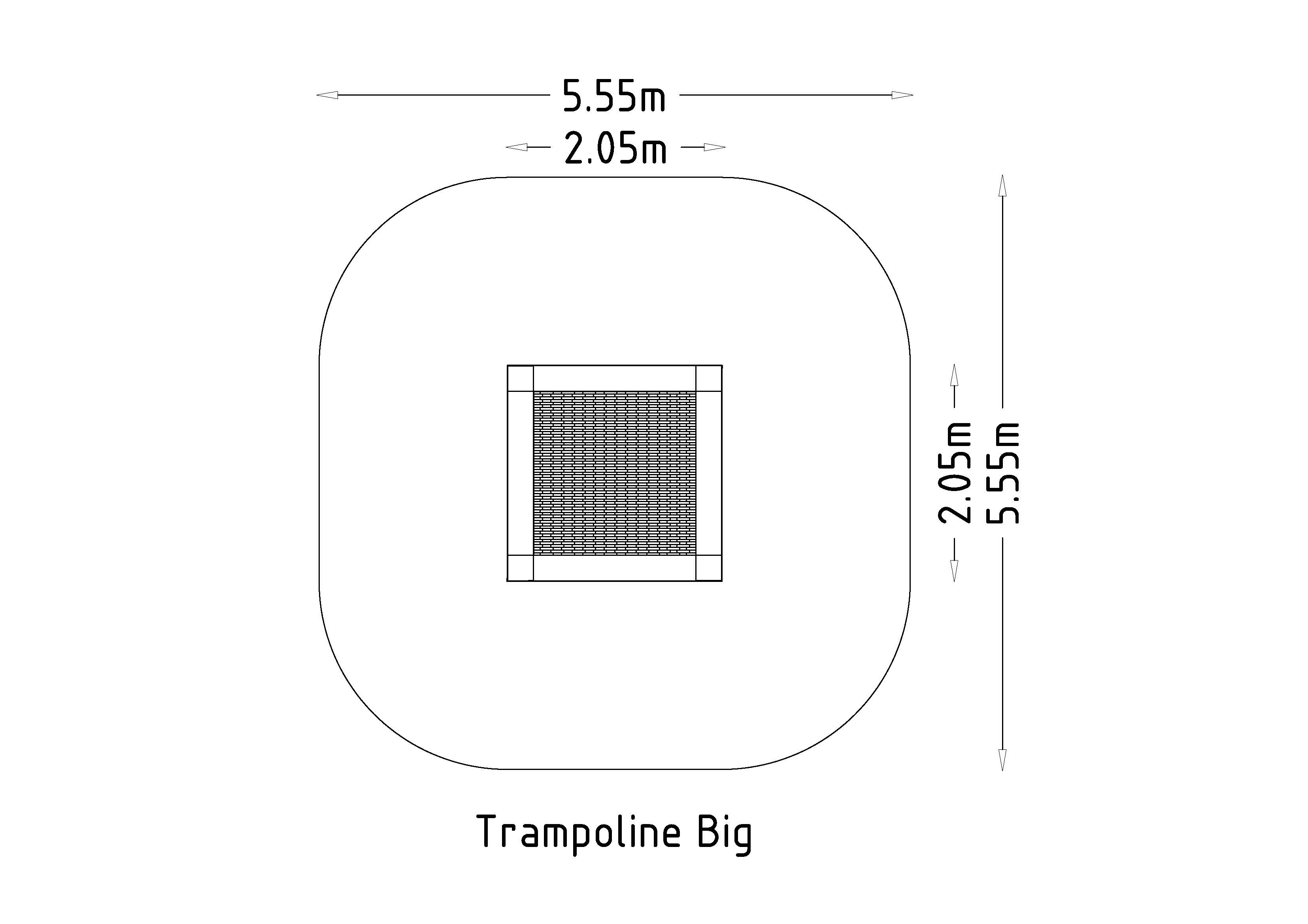 Trampolino grande 2,0/2,0m