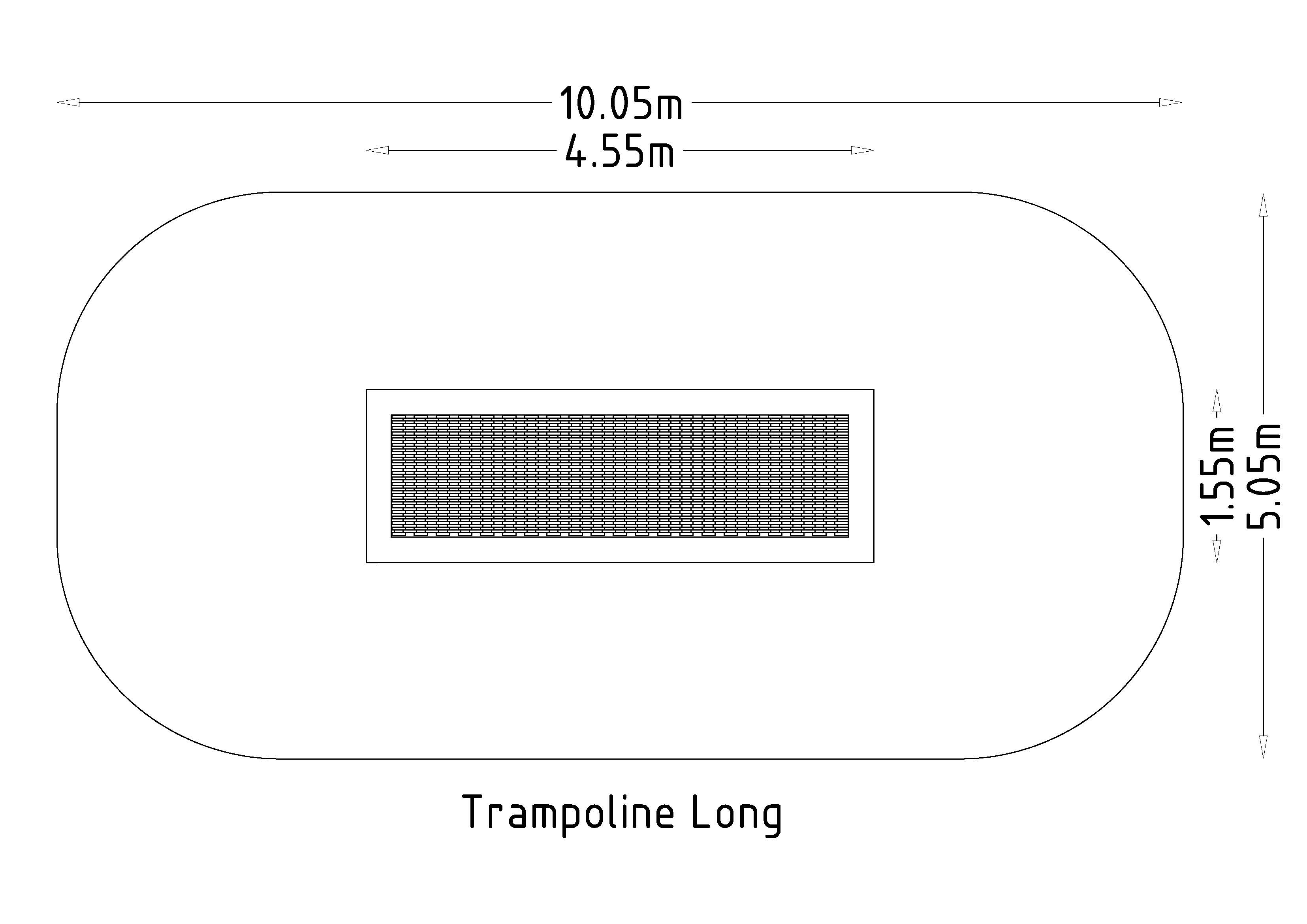 Trampoline Lang 1,0/4,0 m
