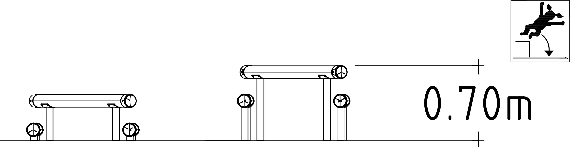 Travi di equilibrio del percorso a ostacoli