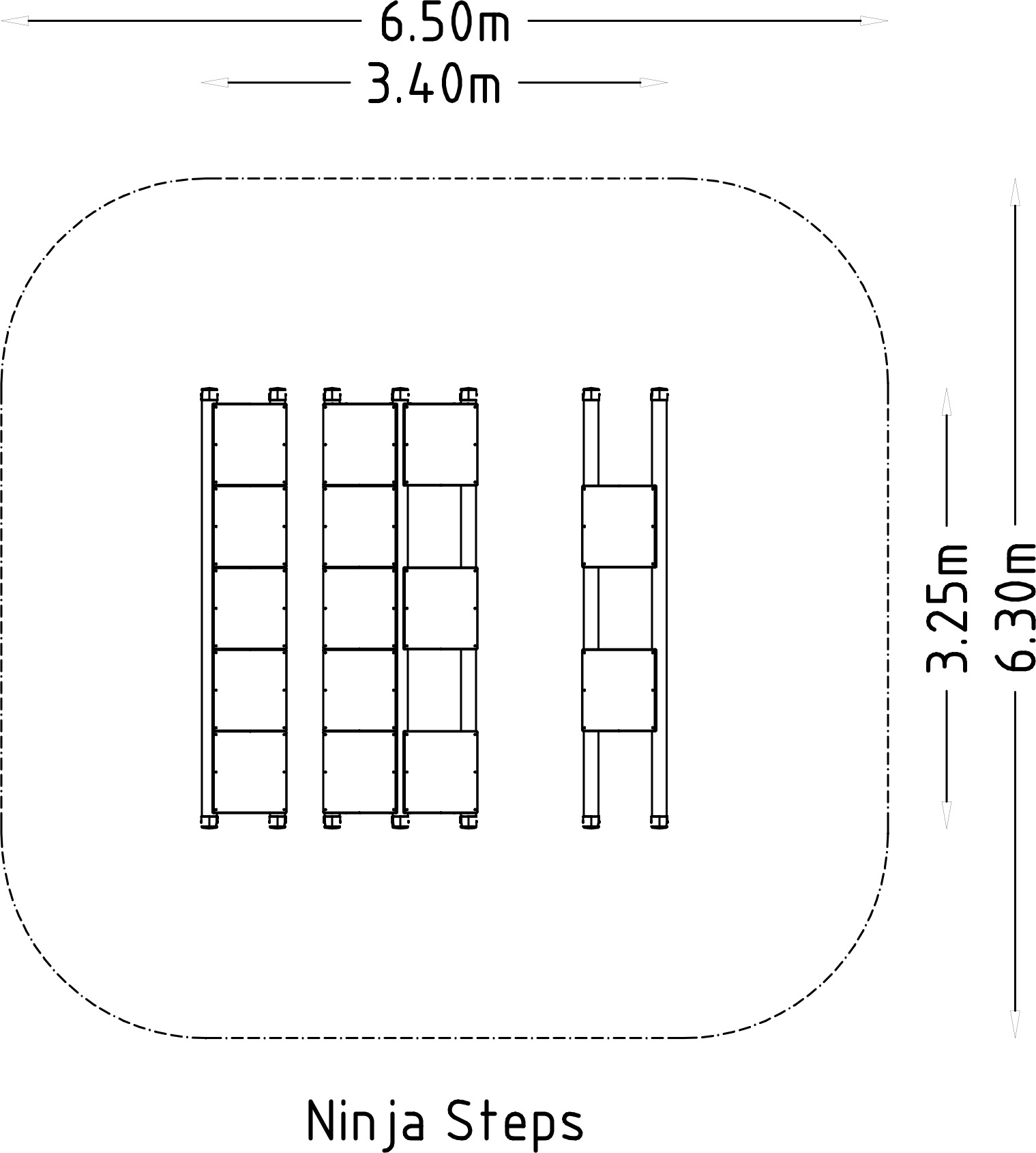 Hindernisparcours Ninja Steps