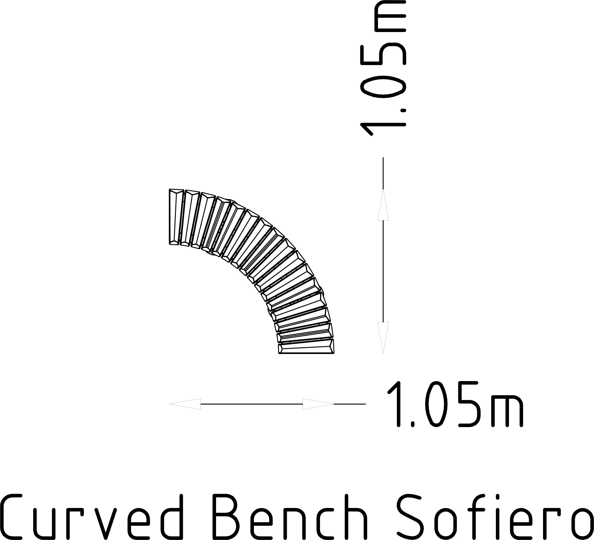 Curved Bench 90° Sofiero