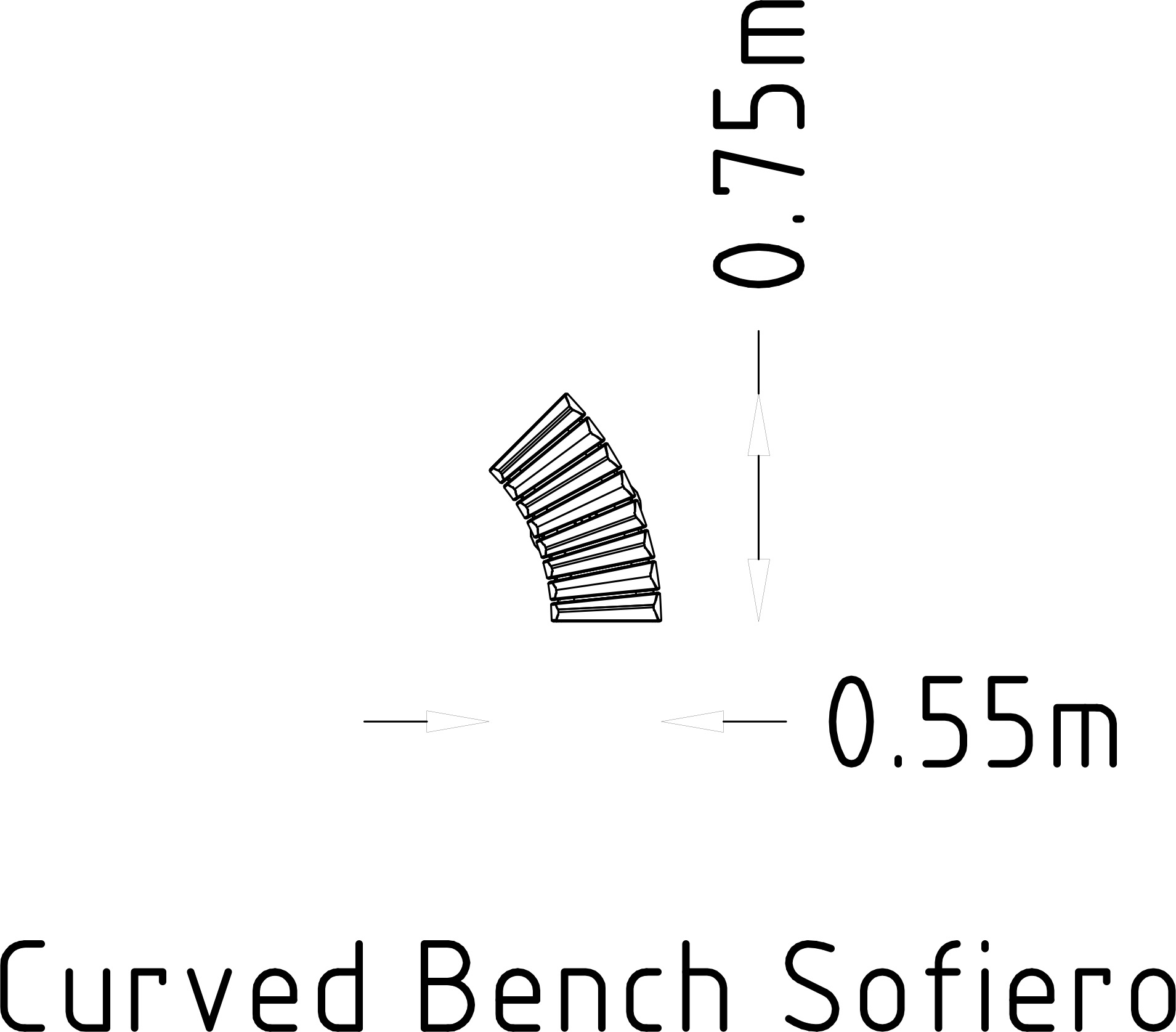 Curved Bench 45° Sofiero