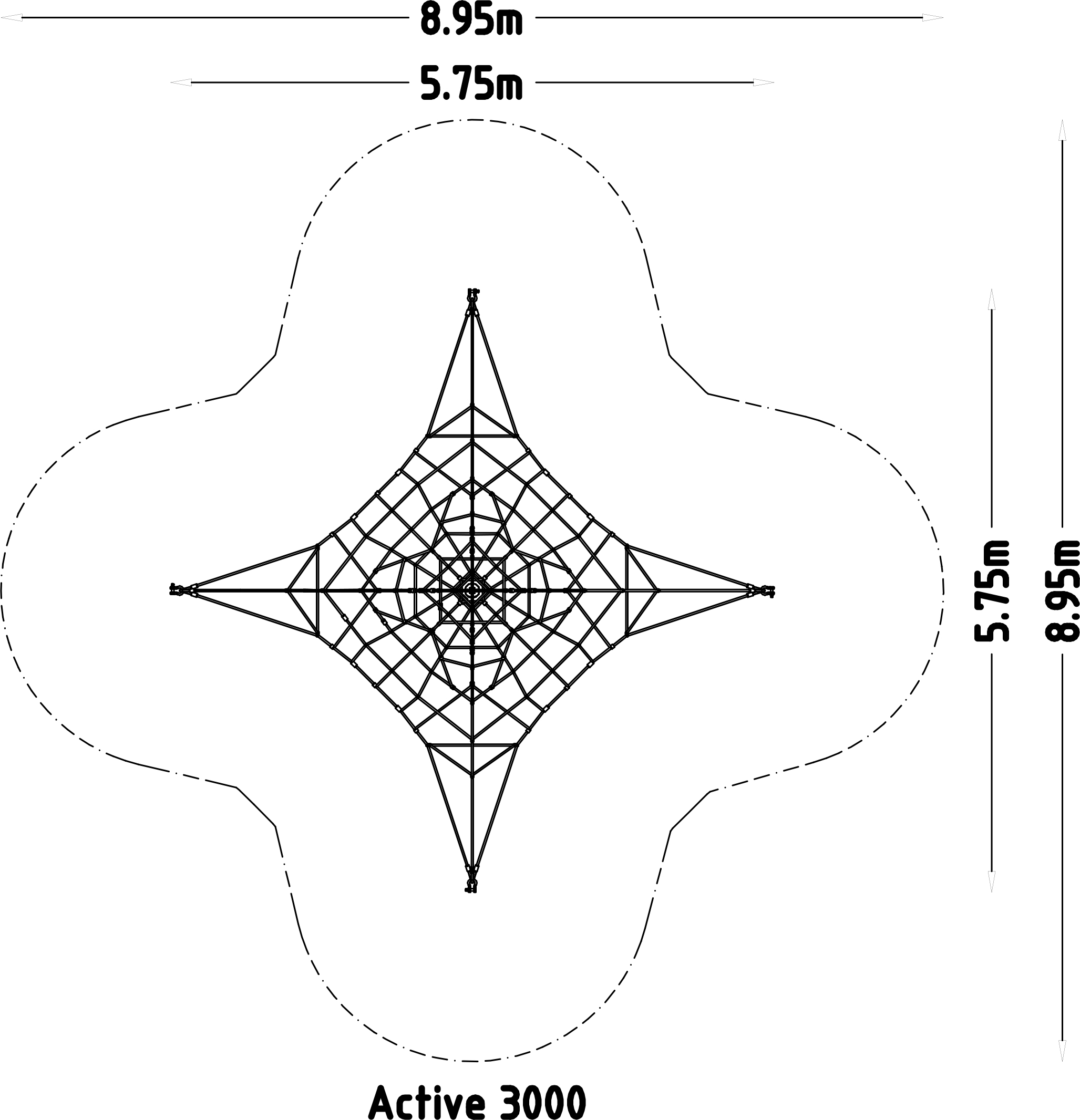 Rete di arrampicata attiva 3000