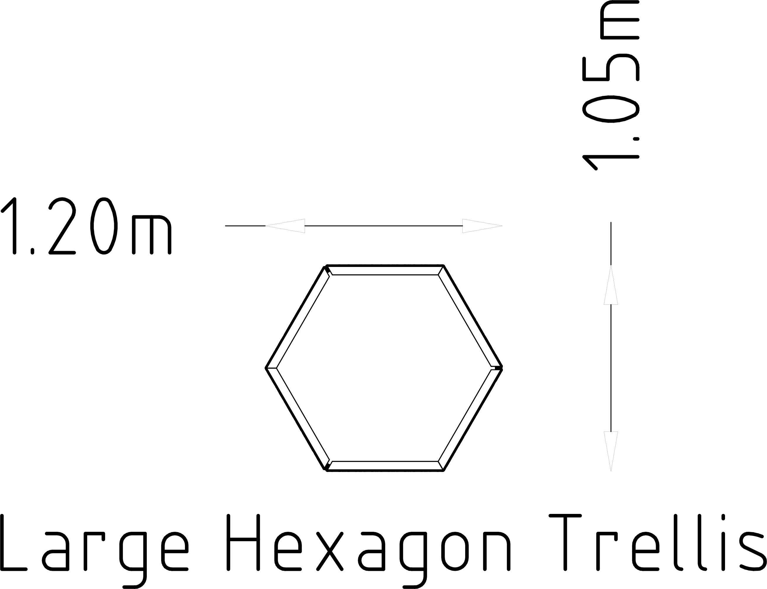 Zeshoekige trellis Rosenlund (L)