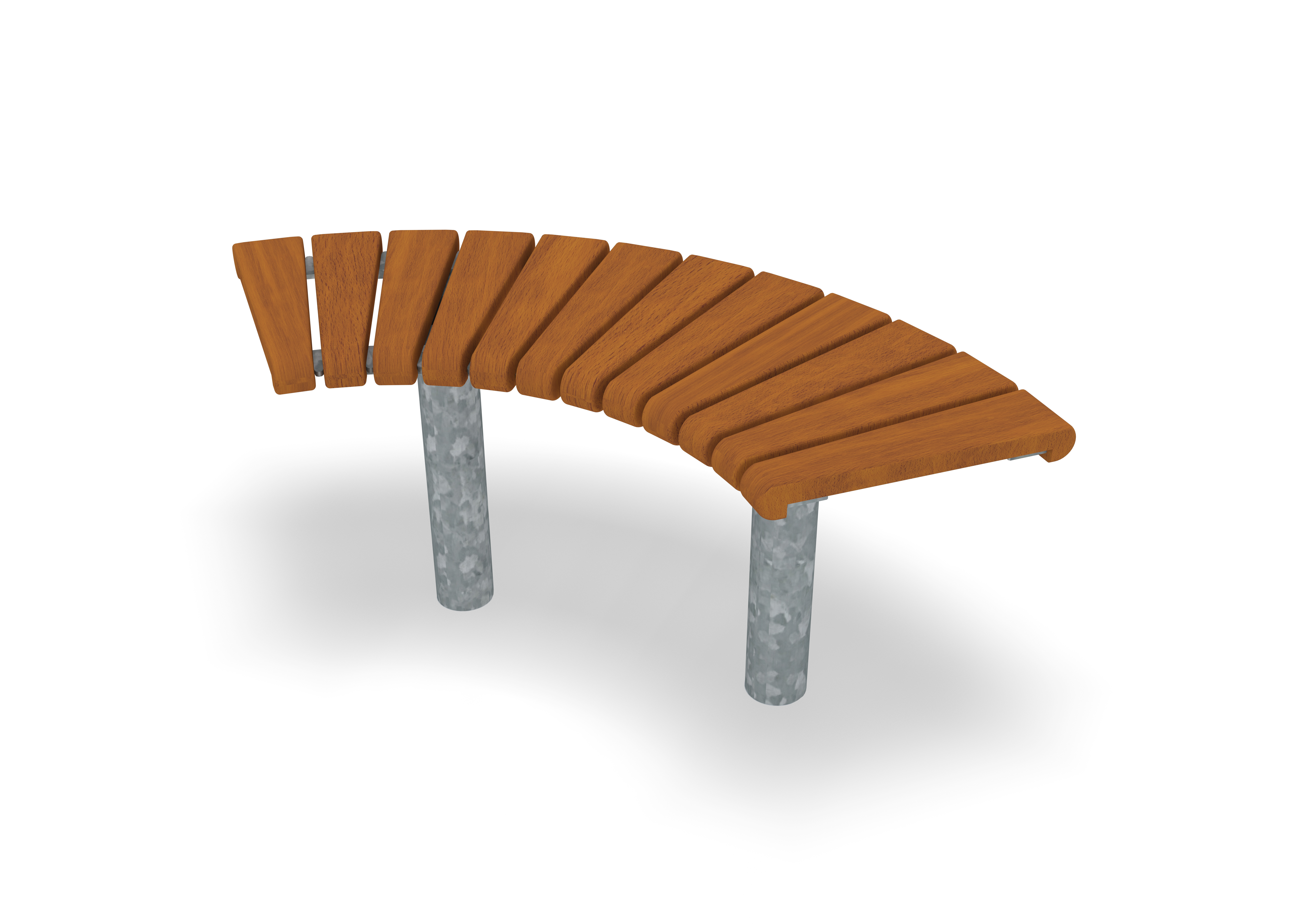 Bench Curved 90° Sofiero Hardwood