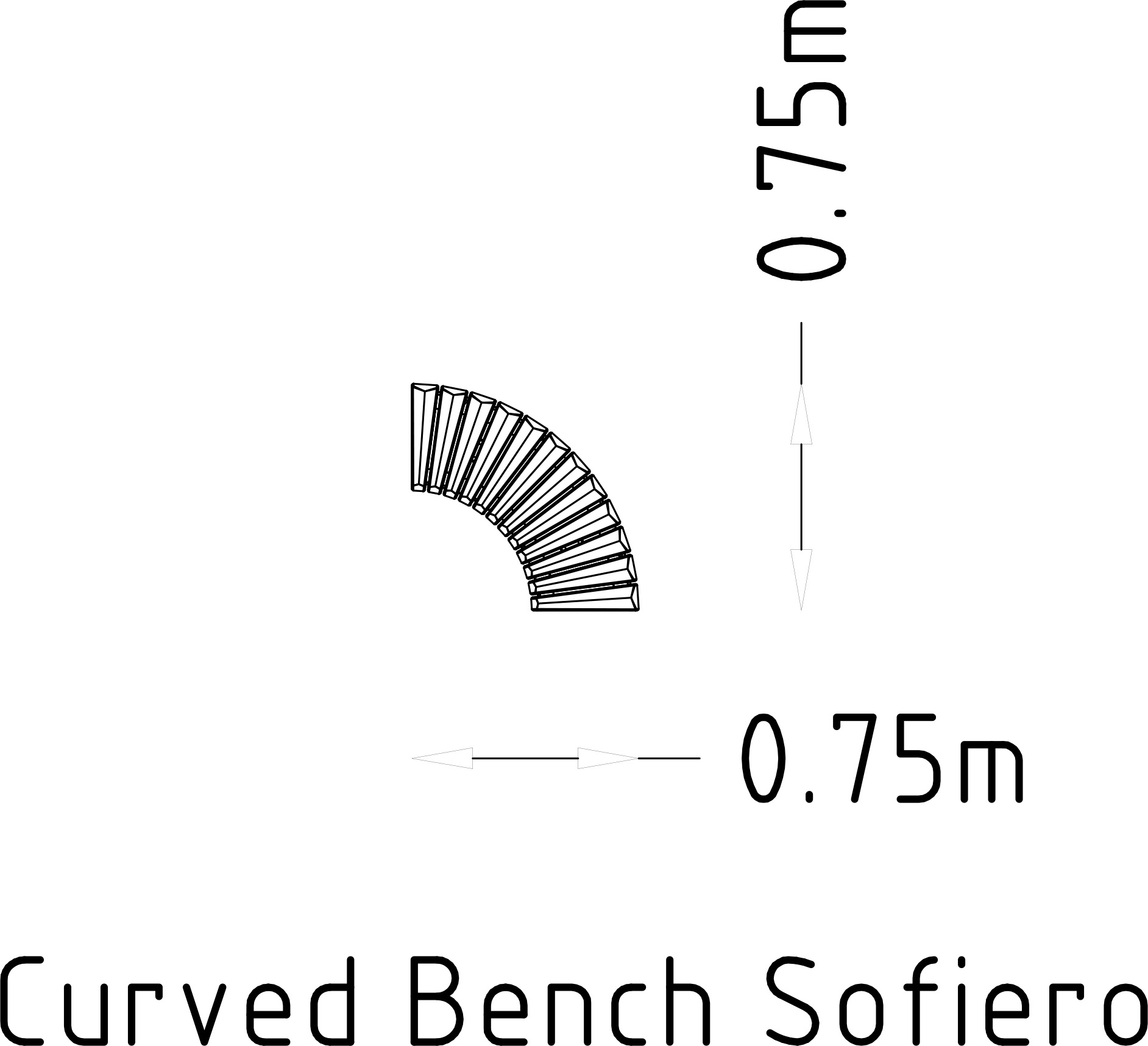 Bench Curved 90° Sofiero 