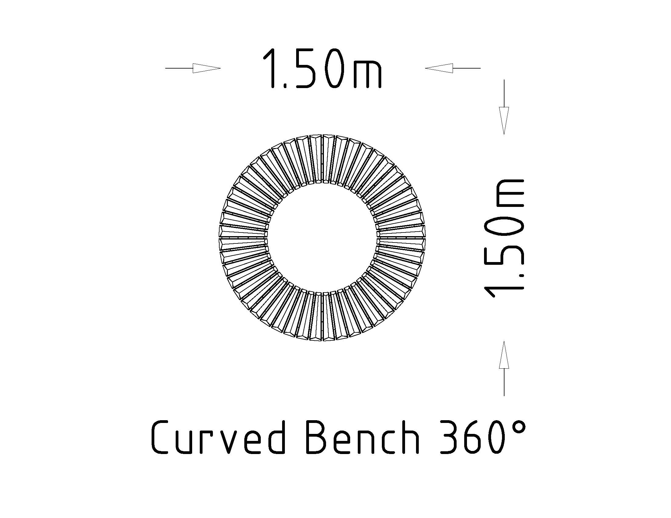 Bench Curved 360° Sofiero Hardwood