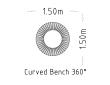Bench Curved 360° Sofiero Hardwood