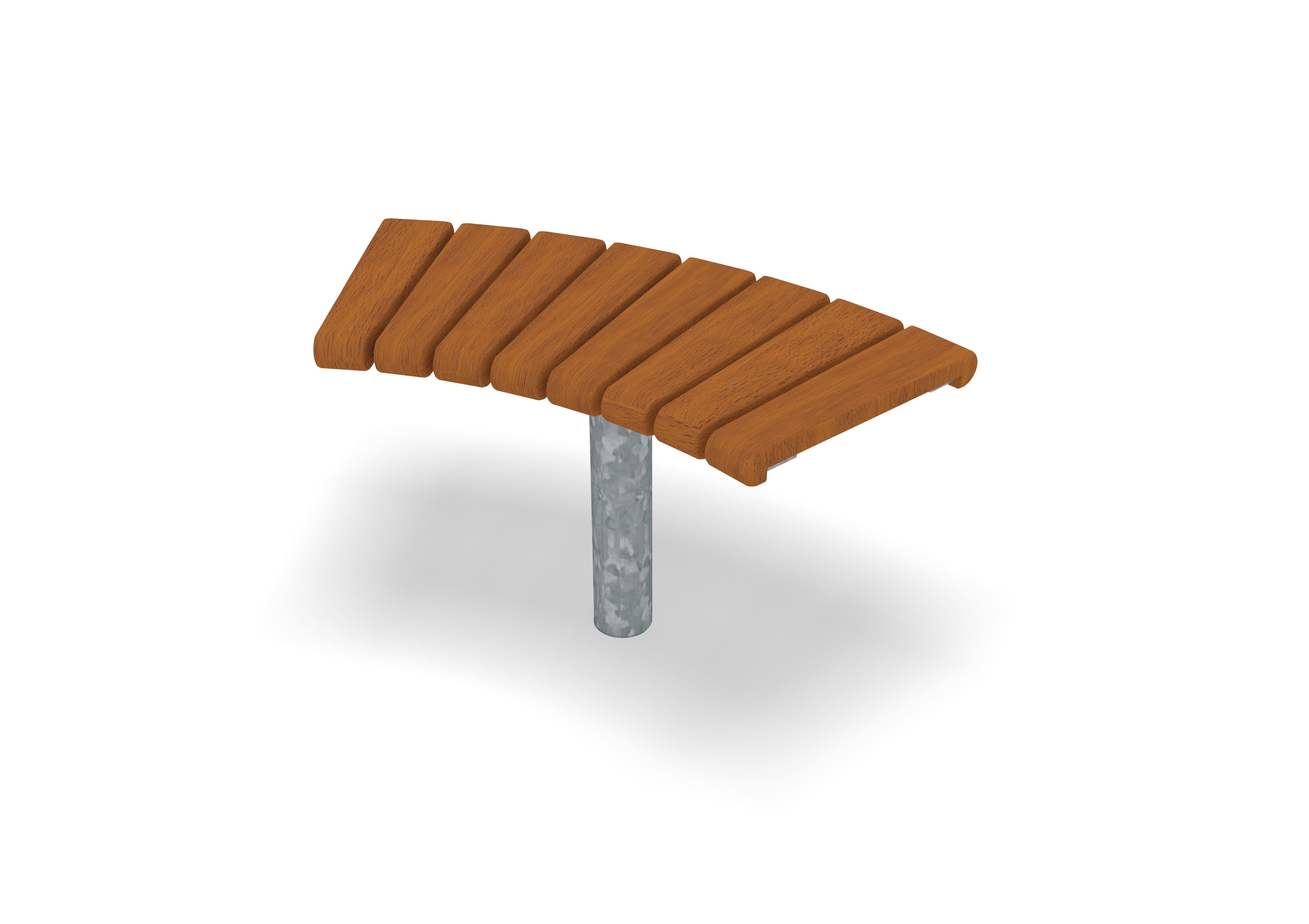 Curved Bench 45° Sofiero Hardwood