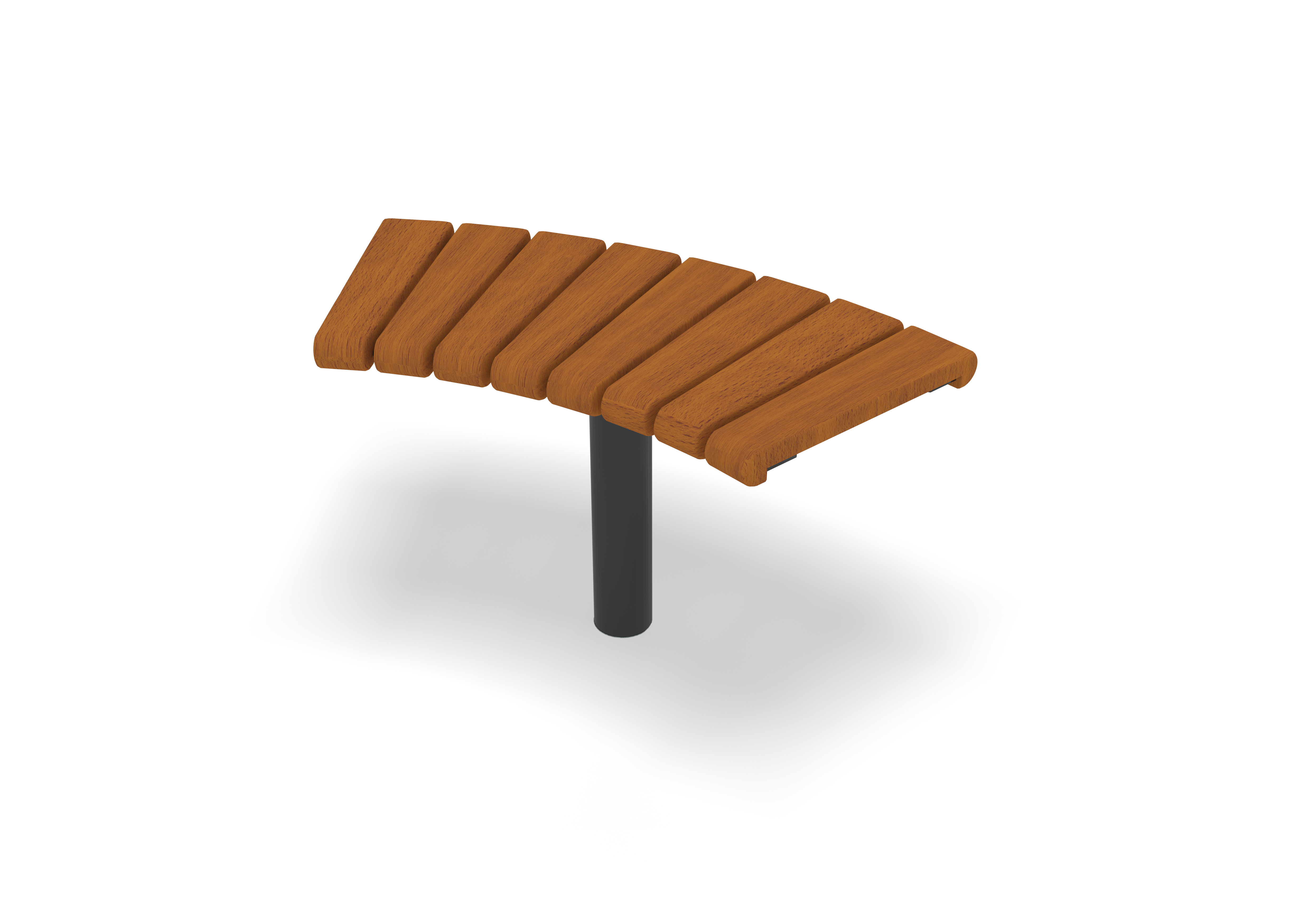 Curved Bench 45° Sofiero Hardwood