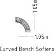Bench Curved 90° Sofiero Hardwood