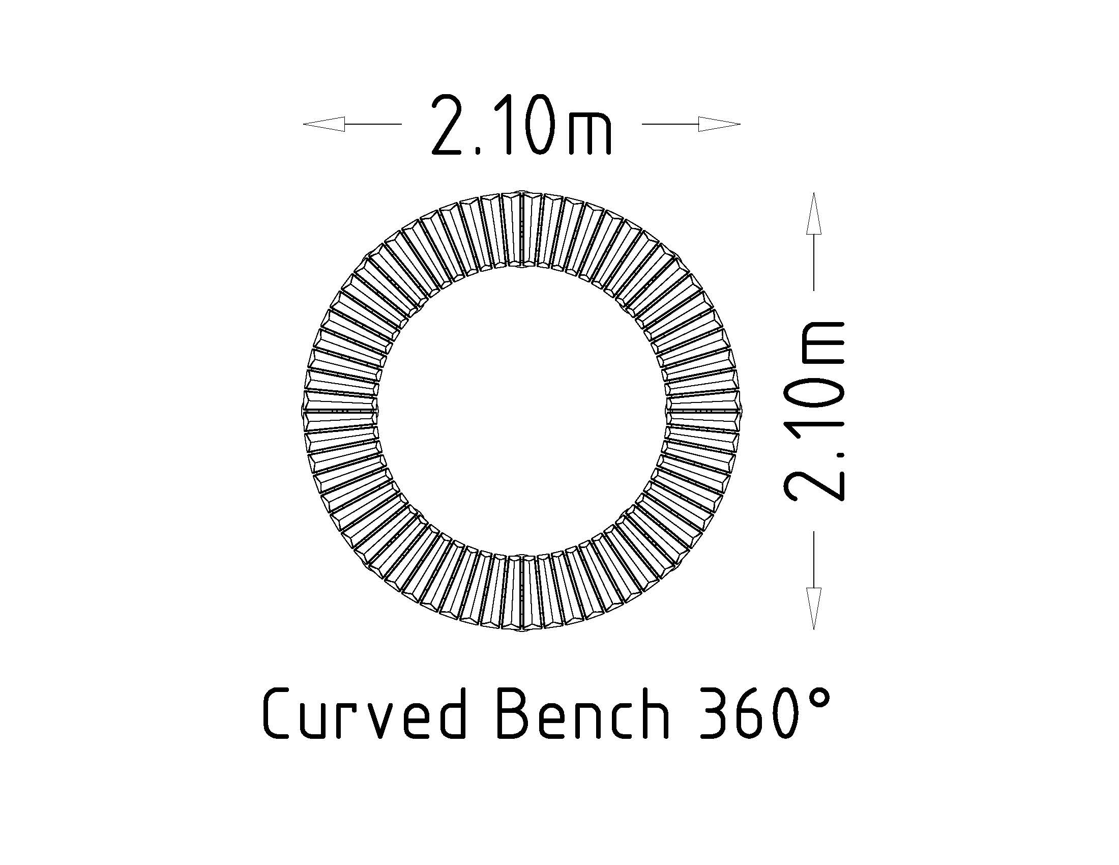 Bench Curved 360° Sofiero Hardwood