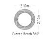 Bench Curved 360° Sofiero Hardwood