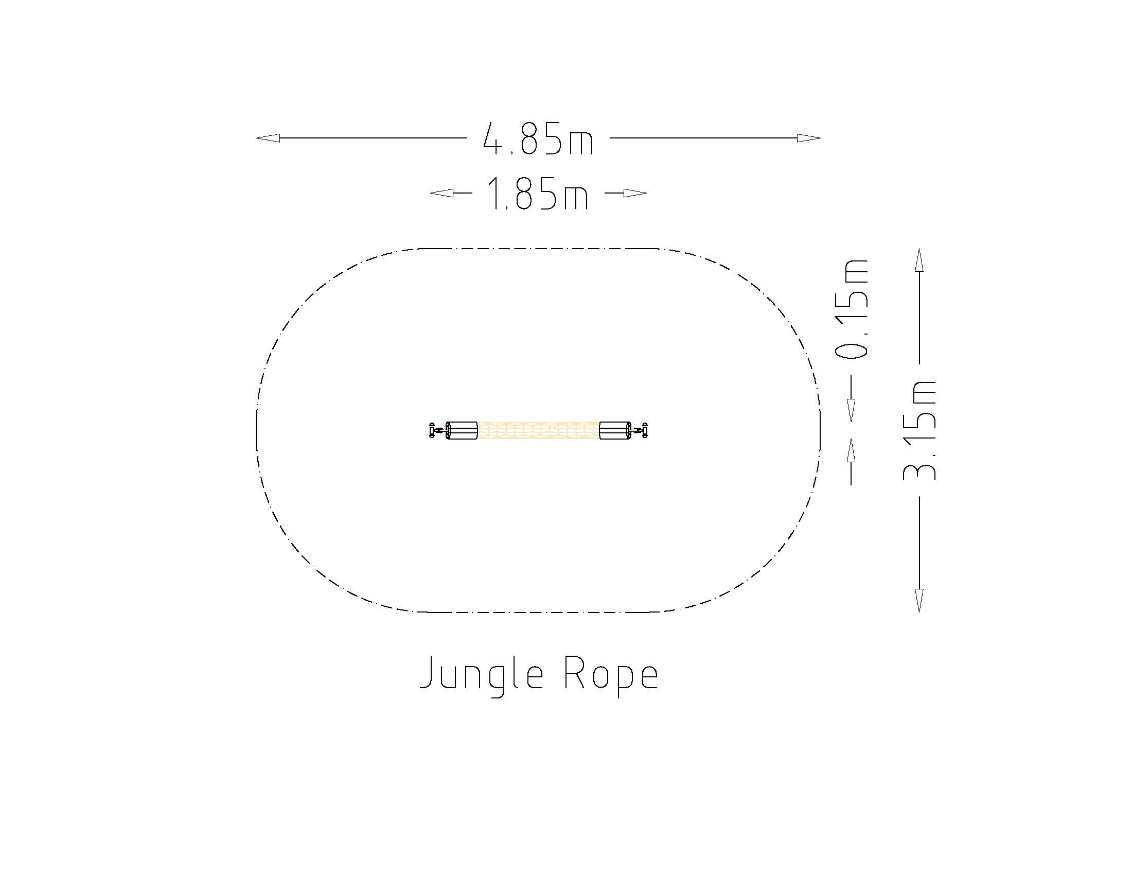 スラックライン 2m ジャングル・ロープ