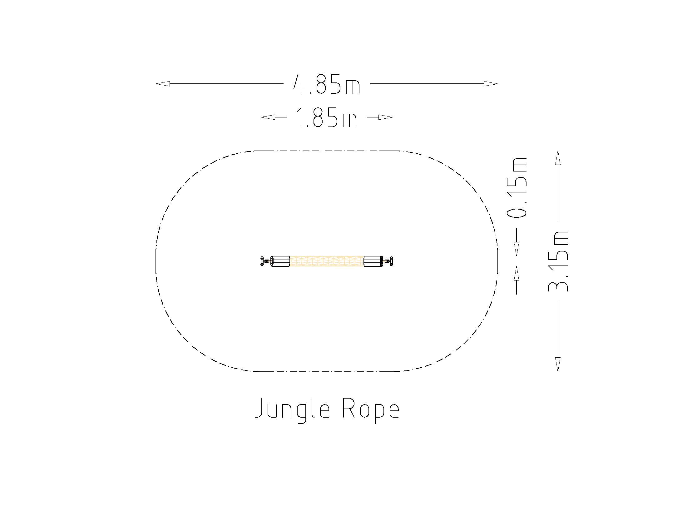 Slackline 2m Jungle Touw