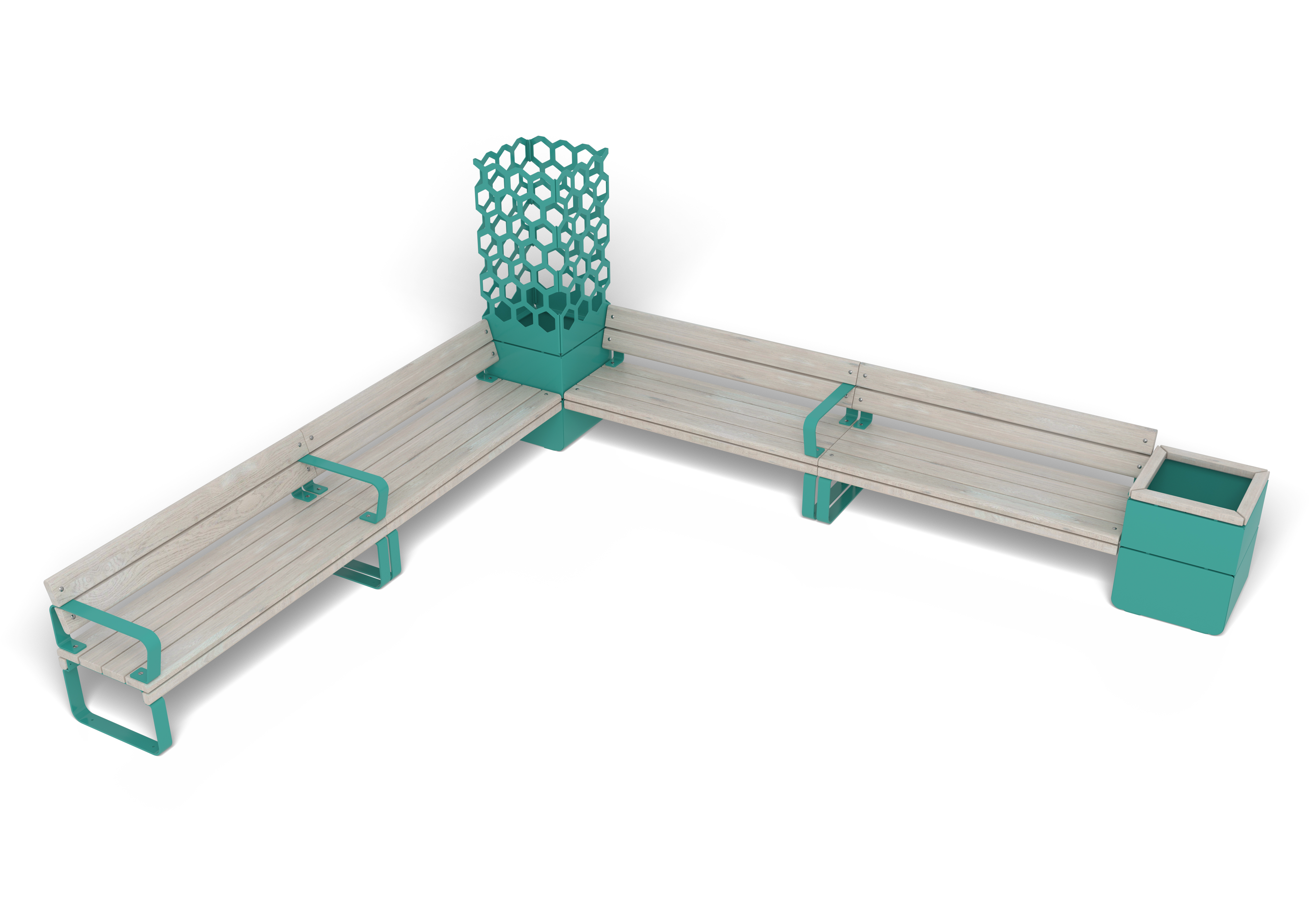 L Shaped Bench Group Rosenlund